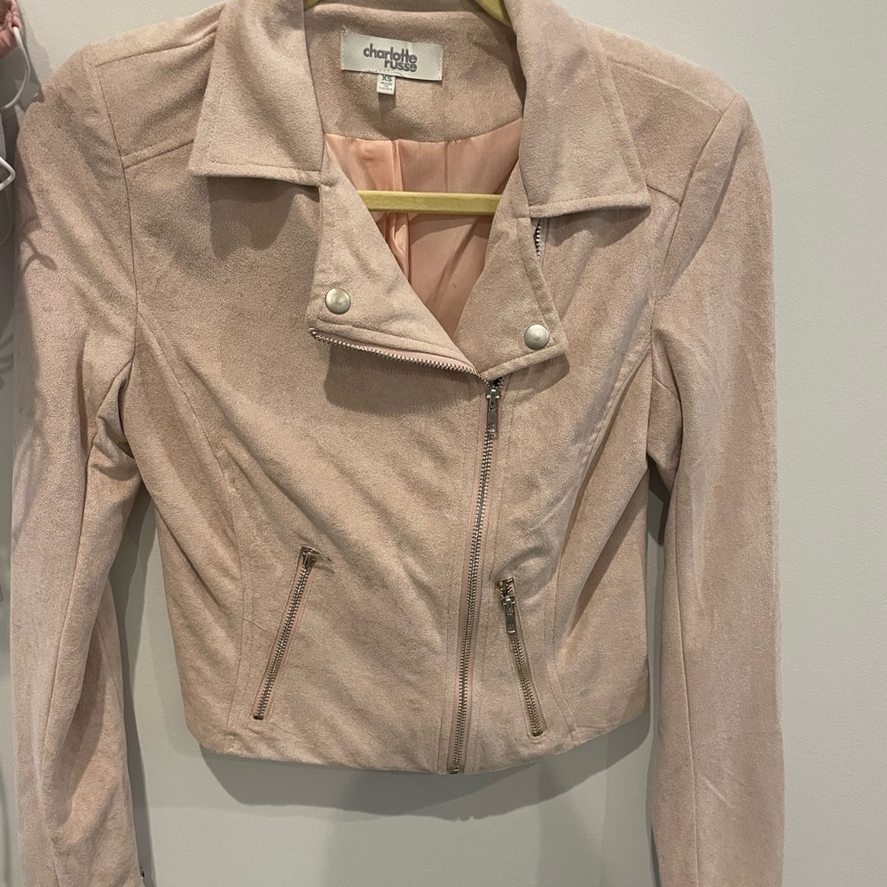 Blush bomber jacket (suede)